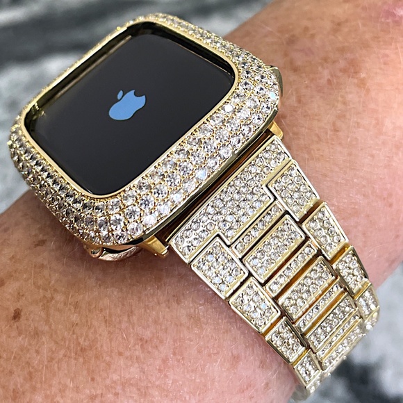 Apple Watch case and band 2 pc set yellow gold. Various sizes - Picture 1 of 5